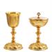 BAROQUE STYLE GOLD PLATED CHALICE AND CIBORIUM