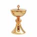 GOLD PLATED CHALICE AND CIBORIUM AND DECORATED KNOP