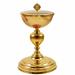 GOLD PLATED CHALICE AND CIBORIUM WITH CROSS LAMB OF PEACE