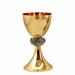 GOLD PLATED CHALICE AND CIBORIUM WITH FISH KNOP AND TWO-TONE PX