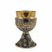 LAST SUPPER CHALICE AND CIBORIUM IN ANTIQUE SILVER AND GOLD