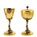 CALICE E PISSIDE TRALCI DI VITE ORO BRUNITO