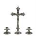 CROCE E CANDELIERI DA ALTARE h. 36 cm.