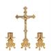 CROSS AND ALTAR CANDLESTICKS ON ROCOCO BASE h. 36 cm.