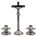 CROSS AND ALTAR CANDLESTICKS ON A SIMPLE BASE h. 40 cm.