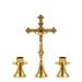 ALTAR CROSS AND CANDLESTICKS BASE WITH A STEP h. 30 cm