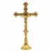 ALTAR CROSS AND CANDLESTICKS DECORATED BASE h. 29.5 cm.