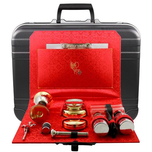 TRAVEL MASS KIT ABS SUITCASE RED SATIN INTERIOR WITH PX