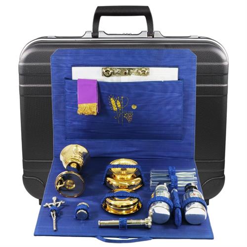 TRAVEL MASS KIT ABS SUITCASE BLUE SATIN INTERIOR AND PX