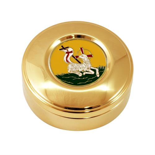 YELLOW ENAMEL LAMB OF PEACE HOST BOX