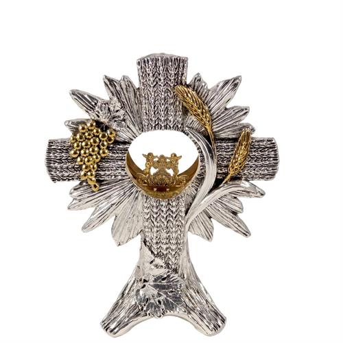 OSTENSORIO ARGENTATO CON UVA E TRALCI DI VITE