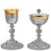CALICE E PISSIDE TONO ARGENTO CON BASE BAROCCA