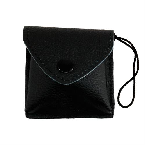 GENUINE BLACK LEATHER EMPTY PYX CASE 8x9cm.