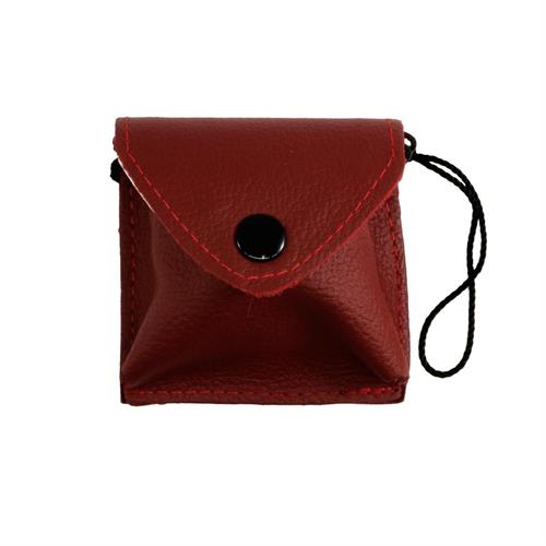 PORTA TECA VUOTO VERA PELLE BORDEAUX 8x9cm.