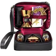 BORSELLO  CELEBRAZIONE VERA PELLE E RASO BORGOGNA