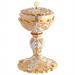 GOLD PLATED CHALICE AND CIBORIUM TWO-TONE BAROQUE DECORATION