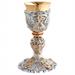 GOLD PLATED CHALICE AND CIBORIUM TWO-TONE BAROQUE DECORATION