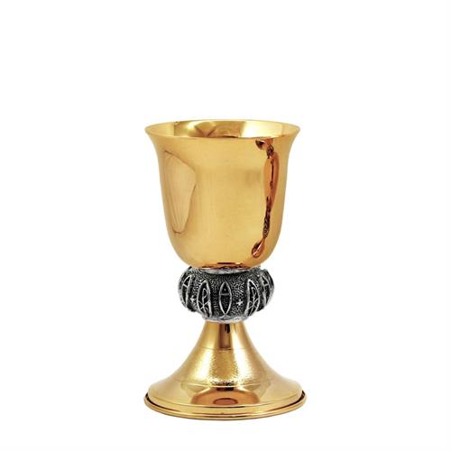 CALICE CON NODO PESCI ARGENTO ANTICATO