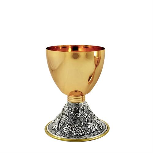 CALICE SU BASE UVA E FOGLIE DI VITE ARGENTO ANTICATO