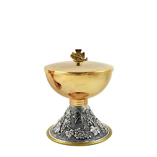 PISSIDE SU BASE UVA E FOGLIE DI VITE ARGENTO ANTICATO