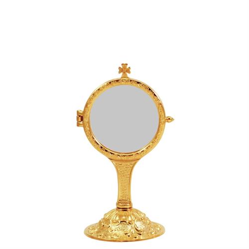 CHAPEL MONSTRANCE ON BAROQUE BASE WITH LONG STEM