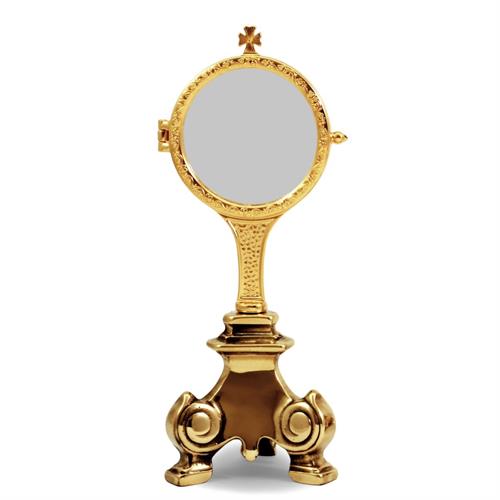 CHAPEL MONSTRANCE ON BAROQUE BASE WITH LONG STEM