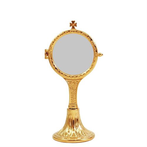 CHAPEL MONSTRANCE ON A DECORATED BASE WITH A LONG STEM
