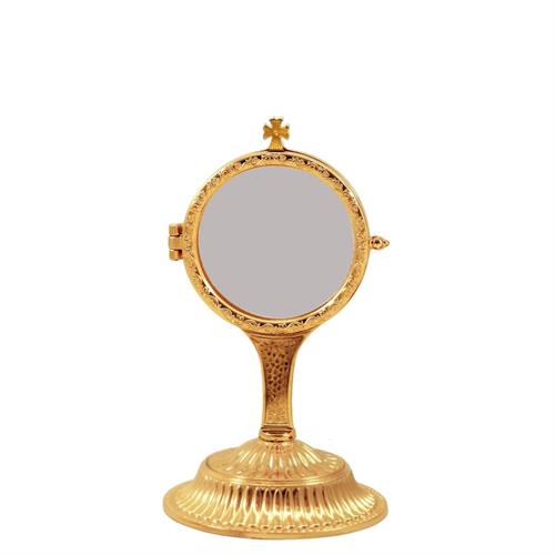 CHAPEL MONSTRANCE ON BASE WITH STRIPES AND LONG STEM