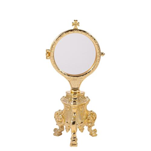 CHAPEL MONSTRANCE ON A GOLD PLATED ROCOCO BASE