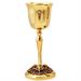 CHALICE ON ANGEL BASE WITH RED STONES