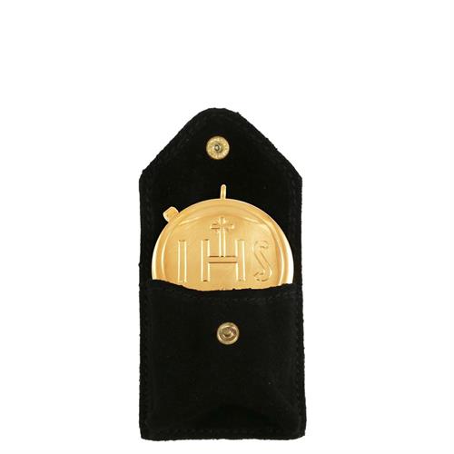 PORTATECA IN CAMOSCIO NERO CON TECA