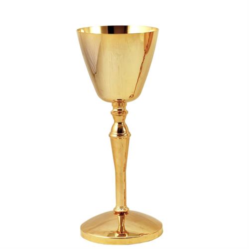 GOLD PLATED CHALICE  WITH SIMPLE STEM KNOT