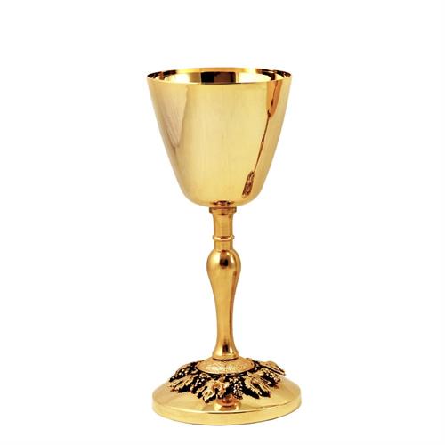 GOLD PLATED CHALICE WITH GRAPE AND VINE BASE
