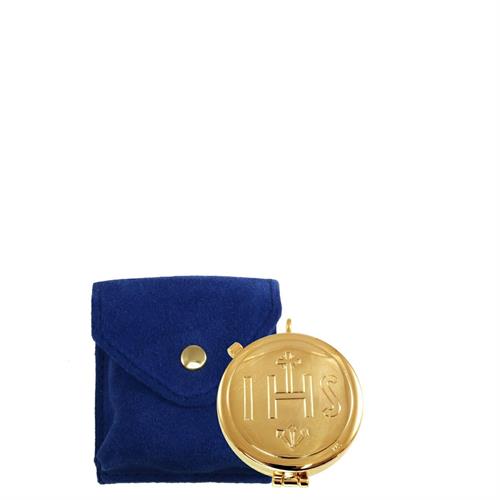 PORTATECA IN CAMOSCIO BLU CON TECA