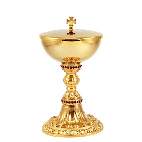 CIBORIUM  WITH BAROQUE KNOT WITH STONES