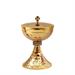 GOLD PLATED CIBORIUM  WITH HAMMERING AND SILVER-PLATED KNOT