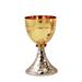 TWO-TONE CHALICE  WITH HAMMERING AND KNOT WITH STONES