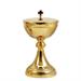 GOLD PLATED CIBORIUM WITH RED STONES KNOT