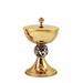 GOLD PLATED CIBORIUM  WITH CROSS KNOT AND EARS OF WHEAT