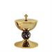 GOLD PLATED CIBORIUM  WITH CROSS AND EARS OF WHEAT