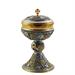 CIBORIUM WITH GRAPE MOTIF IN ATIQUE SILVER AND GOLD