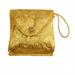 YELLOW SATIN PYX CASE WITH ENAMELLED PYX, CROSS AND LINEN
