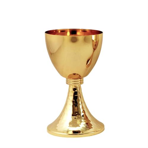 GOLD PLATED CHALICE  WITH HAMMERED BASE