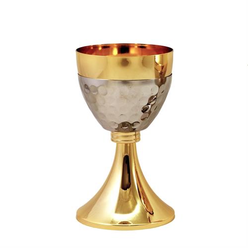 TWO-TONE CHALICE WITH HAMMERED SAUCER