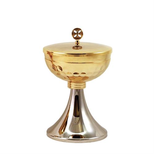 TWO-TONE CIBORIUM WITH HAMMERED SAUCER