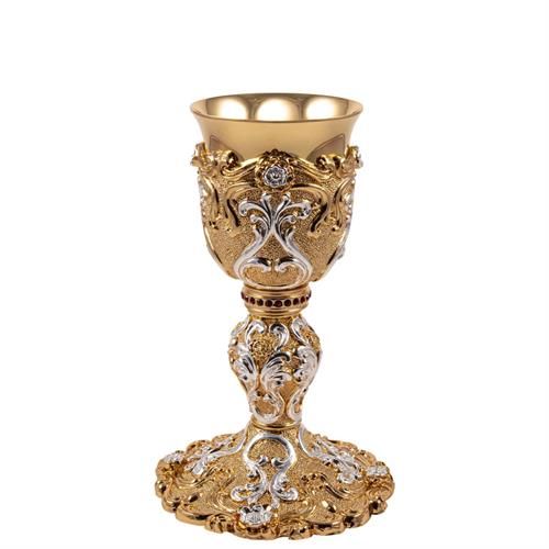 CALICE DORATO CON DECORO BAROCCO ARGENTATO