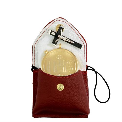 PORTA TECA VERA PELLE BORDEAUX CON TECA IHS