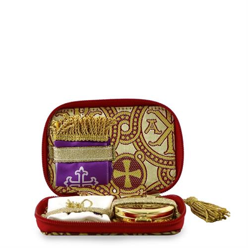 ASTUCCIO PORTAVIATICO TESSUTO BROCCATO ALFA OMEGA