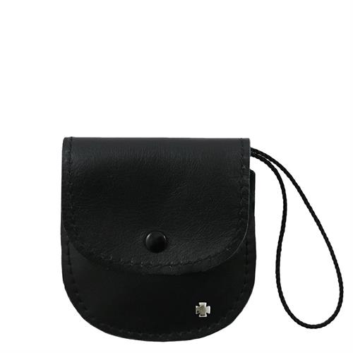 PORTA TECA IN PELLE NERA CON TECA